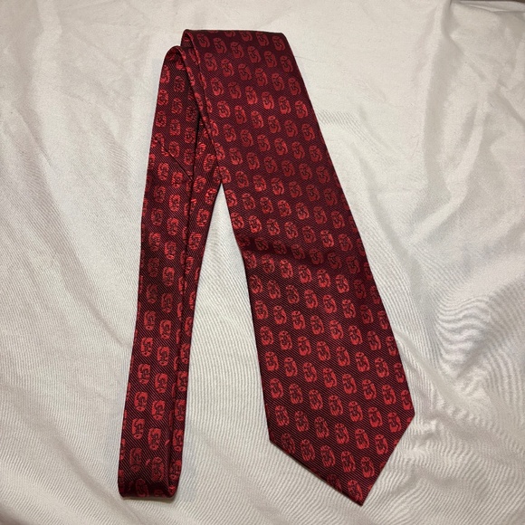 RARE Beijing 2008 Olympic Neck Tie Limited Edition Beijing Logo Silk Red